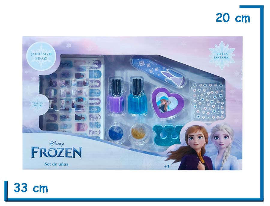 FROZEN SET DE UÑAS CON ESMALTES ADHESIVOS Y ACCESORIOS EN CAJA