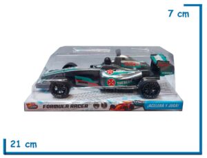 GO SPEED FORMULA RACER PLATEADO AUTO F1 A FRICCION EN BURBUJA