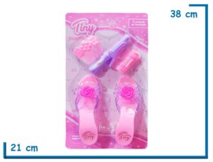 TINY BEAUTY ZAPATITOS CON BUCLERA RULERO Y PEINETA EN BLISTER