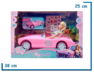 TINY FANTASY TINY Y SU AUTO ROSA MUÑECA CON VEHICULO