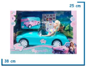 TINY FANTASY TINY Y SU AUTO TURQUESA MUÑECA CON VEHICULO