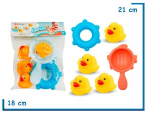 BABY GUS CHIFLES PATITOS X4 CON SALVAVIDAS Y RED SURTIDO