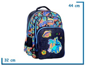 MOCHILA ESPALDA 17″ STITCH NEGRA DISCO