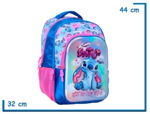 MOCHILA ESPALDA 17” STITCH AZUL OUT OF THIS WORLD RELIEVE
