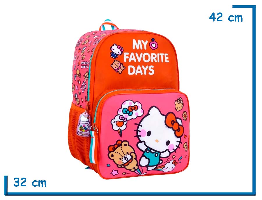 MOCHILA ESPALDA 16” HELLO KITTY ROJA MY FAVORITE DAYS