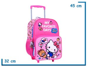 MOCHILA CARRO 16” HELLO KITTY ROSA MY FAVORITE DAYS