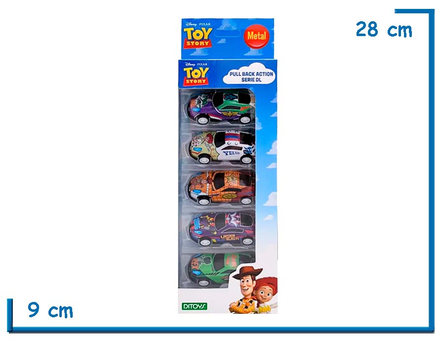 TOY STORY AUTITOS X5 METAL PULL BACK