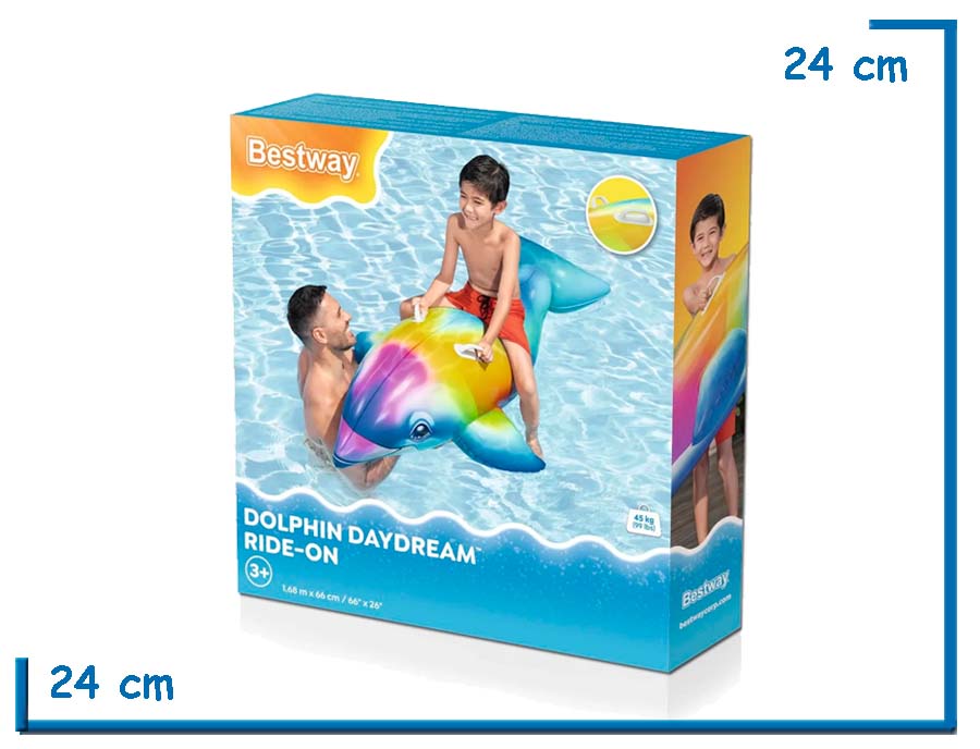 BESTWAY DOLPHIN DAYDREAM RIDE-ON 168 X 66CM