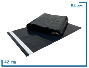 BOLSAS ECOMERCE LISA NEGRA CON ADHESIVO 42X54CM PACK X100