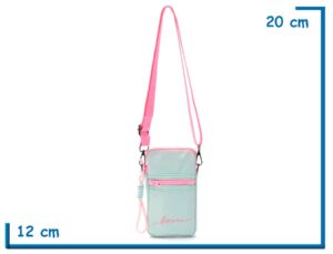 BANDOLERA PORTACELULAR SKORA SAHAB AGUAMARINA CON LLAVERO