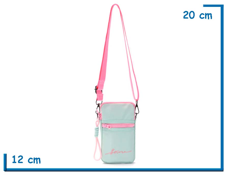 BANDOLERA PORTACELULAR SKORA SAHAB AGUAMARINA CON LLAVERO