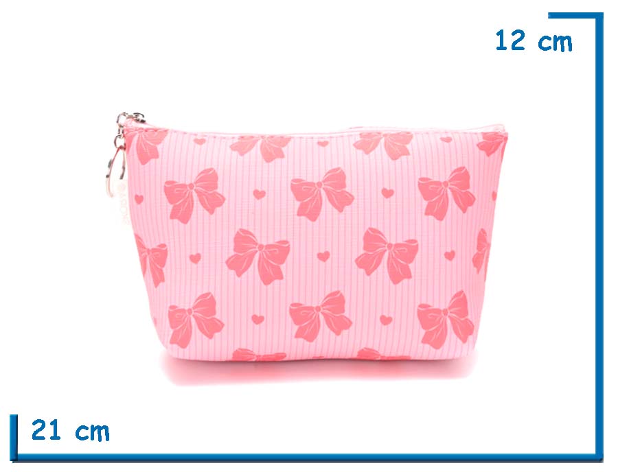 SKORA PORTACOSMETICOS ESTAMPADO MOÑOS ROSA