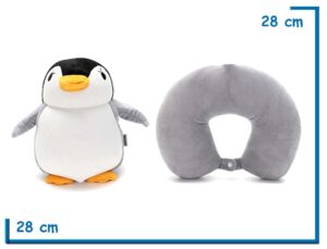 SKORA ALMOHADA DE VIAJE PINGUINO PELUCHE  REVERSIBLE 2 EN 1