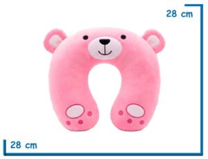 SKORA ALMOHADA DE VIAJE OSO ROSA PELUCHE