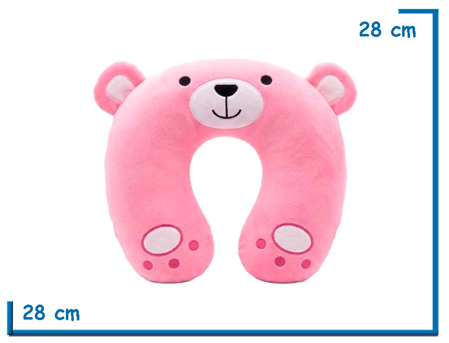 SKORA ALMOHADA DE VIAJE OSO ROSA PELUCHE