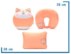 SKORA ALMOHADA DE VIAJE PERRITO SPANDEX REVERSIBLE 3 EN 1