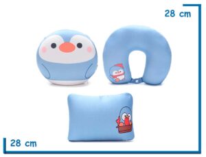 SKORA ALMOHADA DE VIAJE PINGUINO SPANDEX REVERSIBLE 3 EN 1