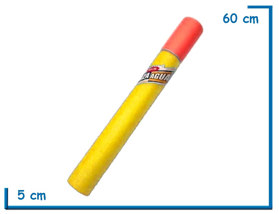 LANZA AGUA AMARILLO 60CM EN BOLSA DE RED