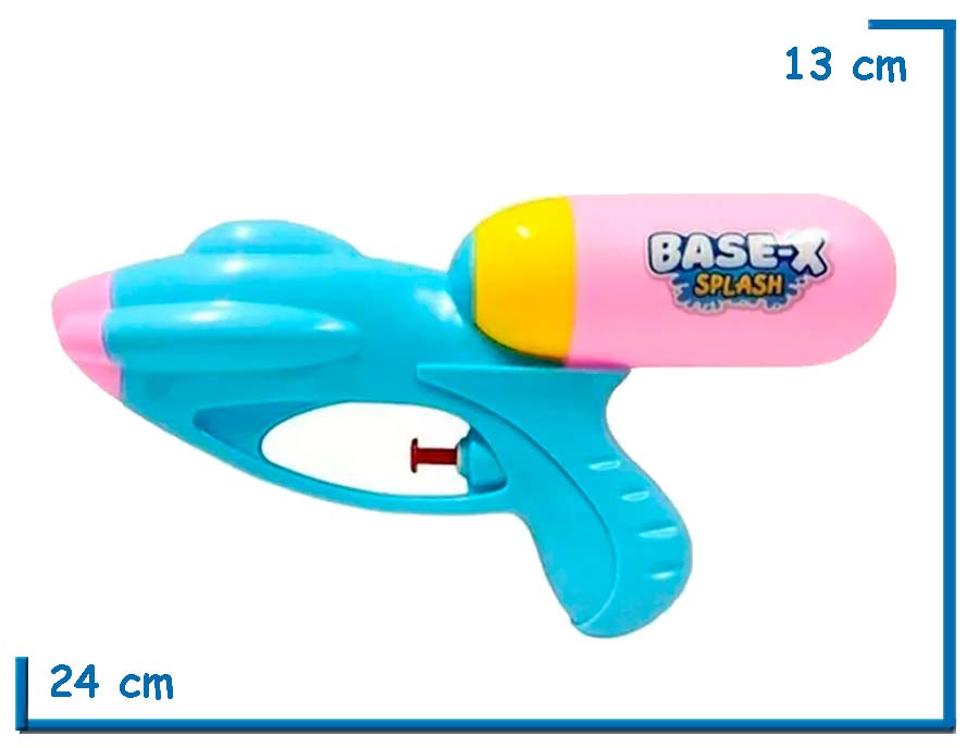 BASE-X SPLASH PISTOLA DE AGUA CELESTE GATILLO RAPIDO 24CM EN BOLSA