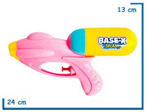 BASE-X SPLASH PISTOLA DE AGUA ROSA GATILLO RAPIDO 24CM EN BOLSA