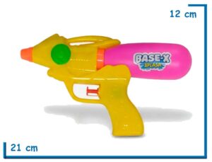 BASE-X SPLASH PISTOLA DE AGUA AMARILLA GATILLO RAPIDO 21CM EN BOLSA