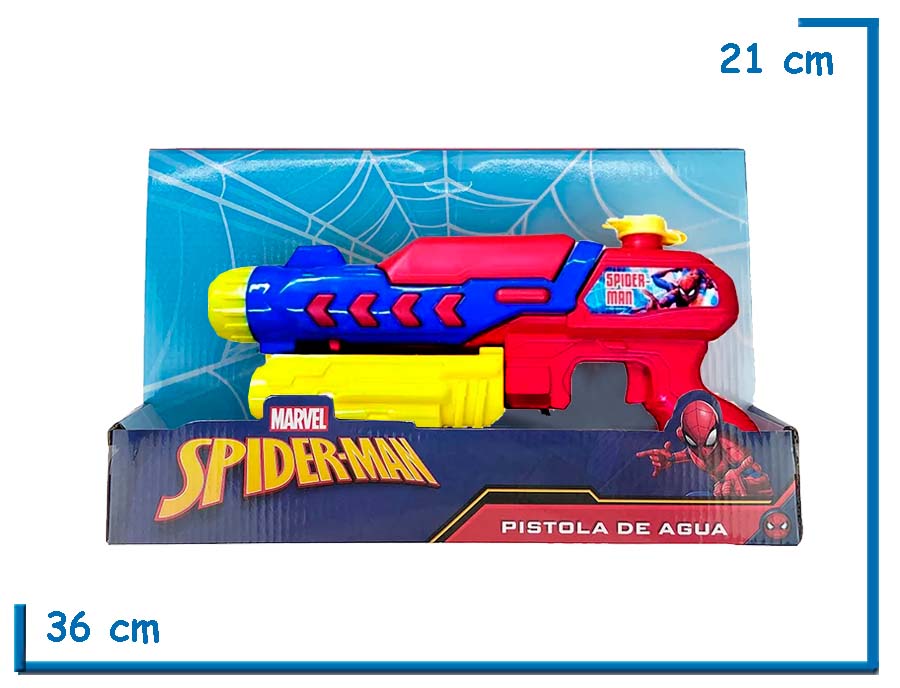 SPIDER-MAN PISTOLA DE AGUA AZUL 29CM EN CAJA