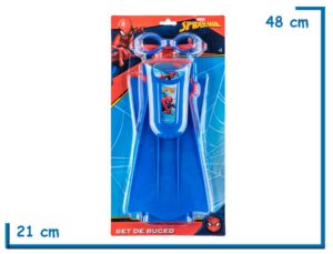 SPIDER-MAN SET DE BUCEO AZUL ANTIPARRAS Y PATAS DE RANA