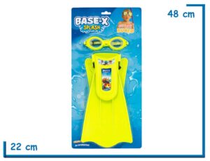 BASE-X SPLASH SET DE BUCEO AMARILLO ANTIPARRAS Y PATAS DE RANA