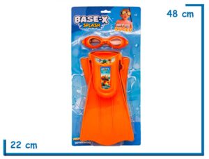 BASE-X SPLASH SET DE BUCEO NARANJA ANTIPARRAS Y PATAS DE RANA
