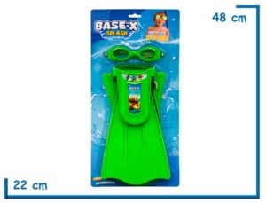 BASE-X SPLASH SET DE BUCEO VERDE ANTIPARRAS Y PATAS DE RANA