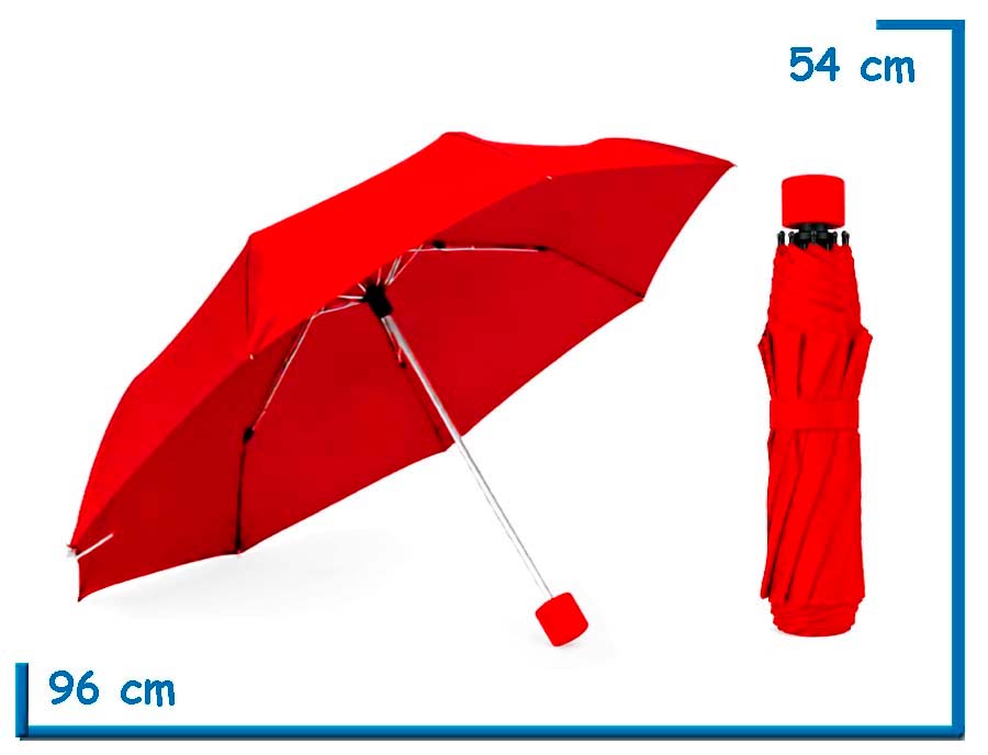 PARAGUAS PLEGABLE LISO ROJO 53CM