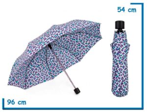 PARAGUAS PLEGABLE ANIMAL PRINT VIOLETA 53CM