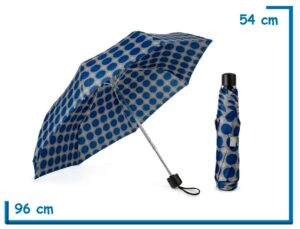 PARAGUAS PLEGABLE LUNARES AZUL 53CM