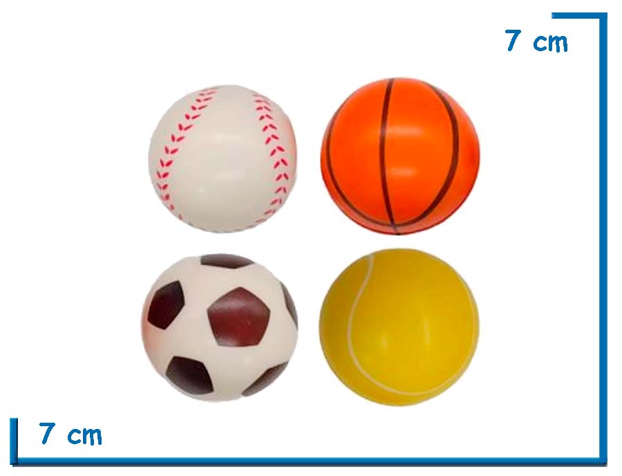 PELOTA ANTIESTRES DEPORTES 7CM 4 MODELOS SURTIDO