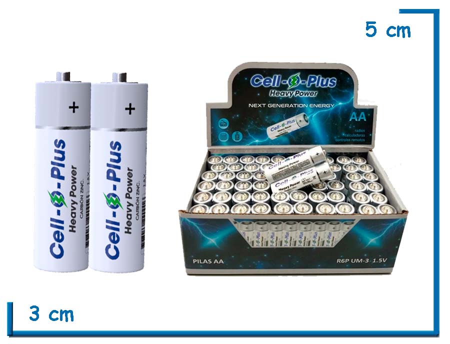 CELL-O-PLUS HEAVY POWER CARBON ZINC 1.5V AA PACK X2