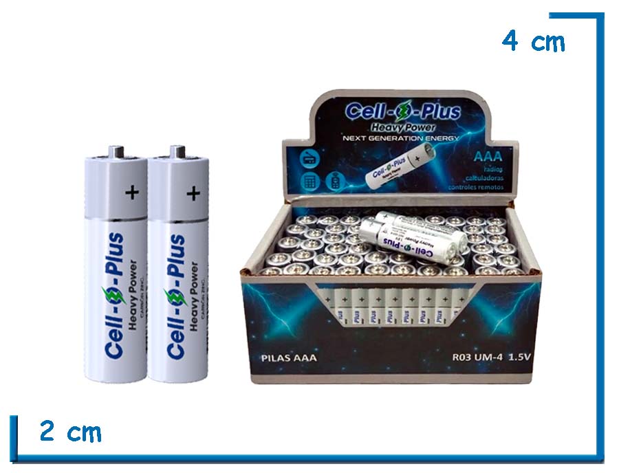 CELL-O-PLUS HEAVY POWER CARBON ZINC 1.5V AAA PACK X2