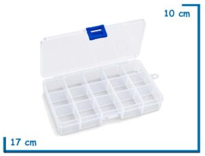 ORGANIZADOR PLASTICO 15 DIVISIONES 17X10X2CM