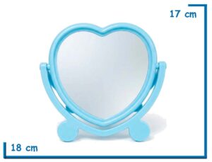 ESPEJO CORAZON TURQUESA PLEGABLE 18X17CM EN BOLSA