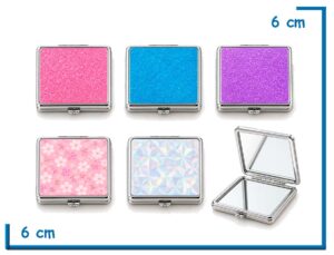 ESPEJO CARTERA CUADRADO 6CM GRAN SURTIDO