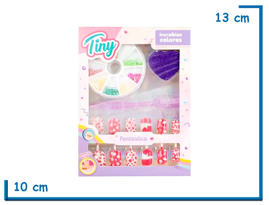 TINY NAILS UÑAS POSTIZAS LIMA VIOLETA Y ACCESORIOS