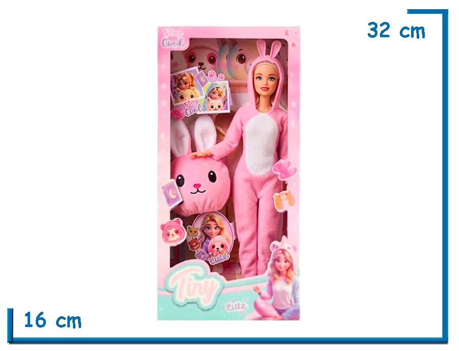 TINY CUTE MU¥ECA DISFRAZ CONEJO CON ACCESORIOS