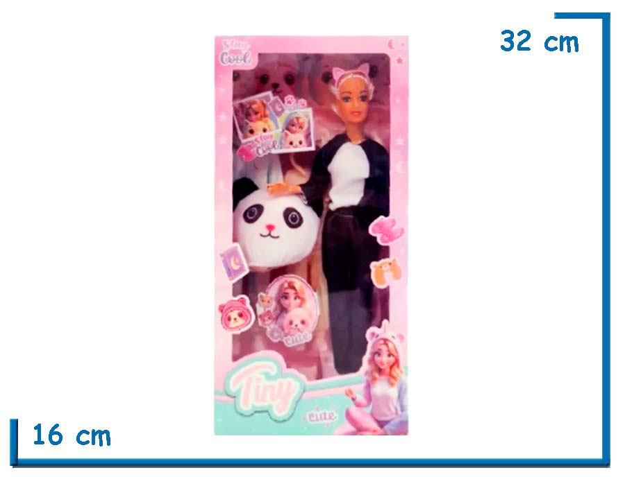 TINY CUTE MU¥ECA DISFRAZ PANDA CON ACCESORIOS