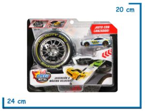 GO SPEED METAL AUTO BLANCO CON LANZADOR RUEDA