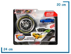 GO SPEED METAL AUTO AZUL CON LANZADOR RUEDA
