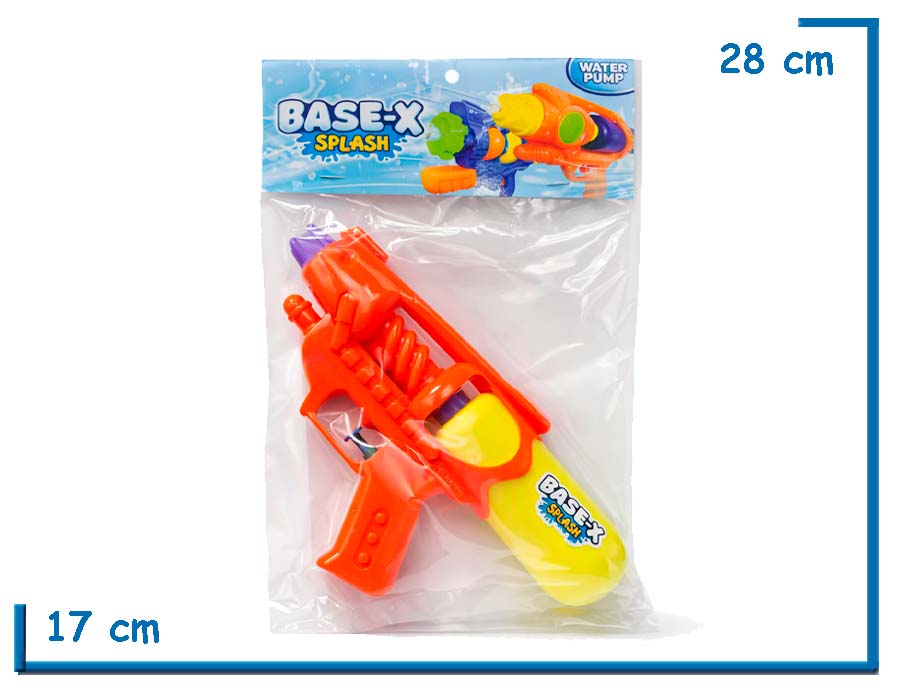 BASE-X SPLASH PISTOLA DE AGUA GATILLO RAPIDO 22CM EN BOLSA
