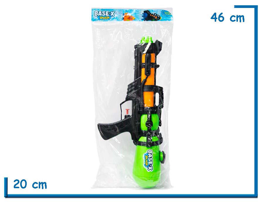 BASE-X SPLASH PISTOLA DE AGUA NEGRA FAST SHOT 37CM EN BOLSA
