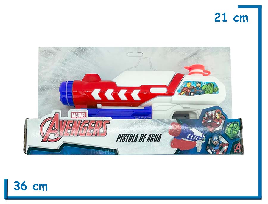 AVENGERS PISTOLA DE AGUA ROJA 29CM EN CAJA