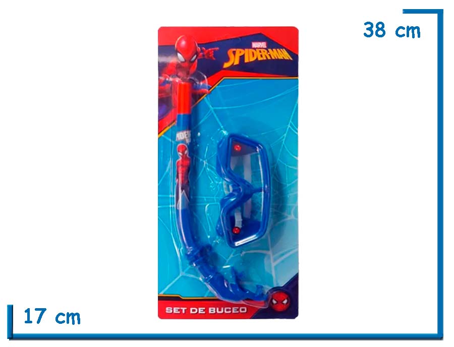 SPIDER-MAN SET DE BUCEO AZUL SNORKEL Y ANTIPARRA