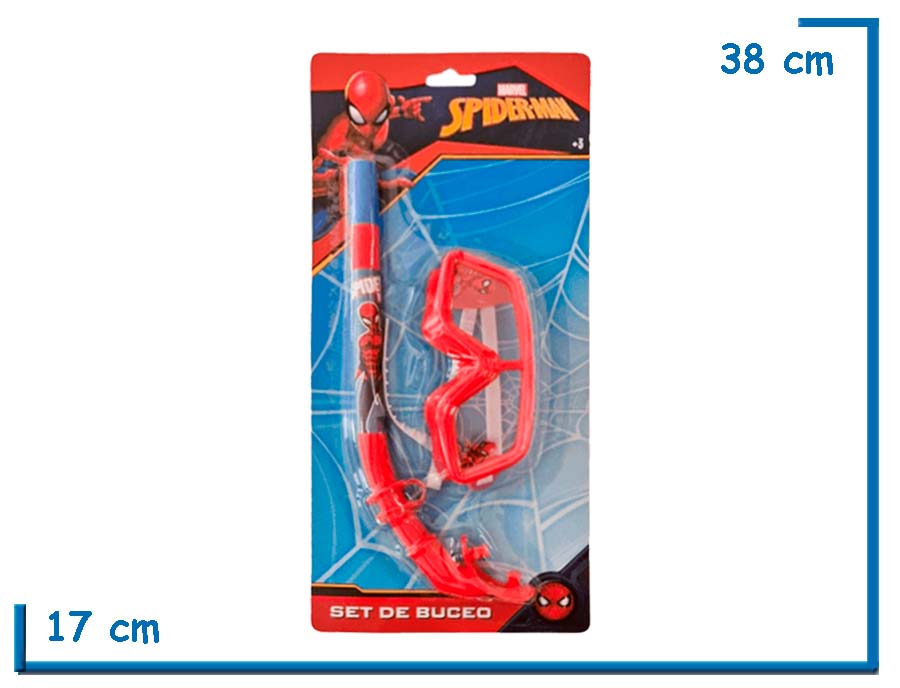 SPIDER-MAN SET DE BUCEO ROJO SNORKEL Y ANTIPARRA