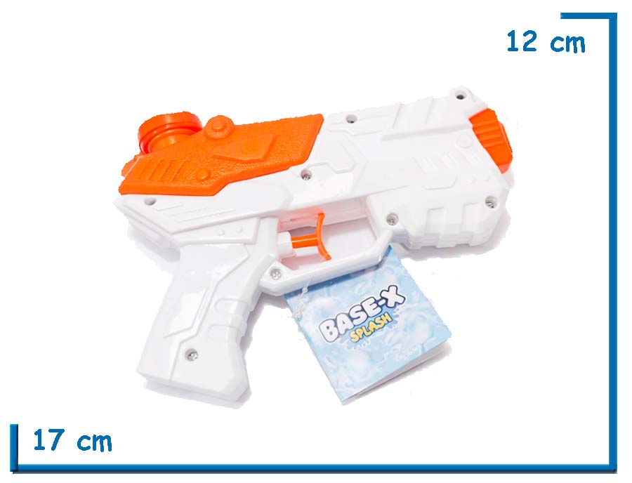 BASE-X SPLASH PISTOLA DE AGUA BLANCA Y NARANJA 17CM